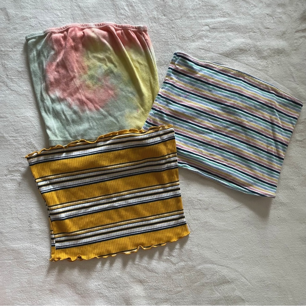 3 bandeau crop tops